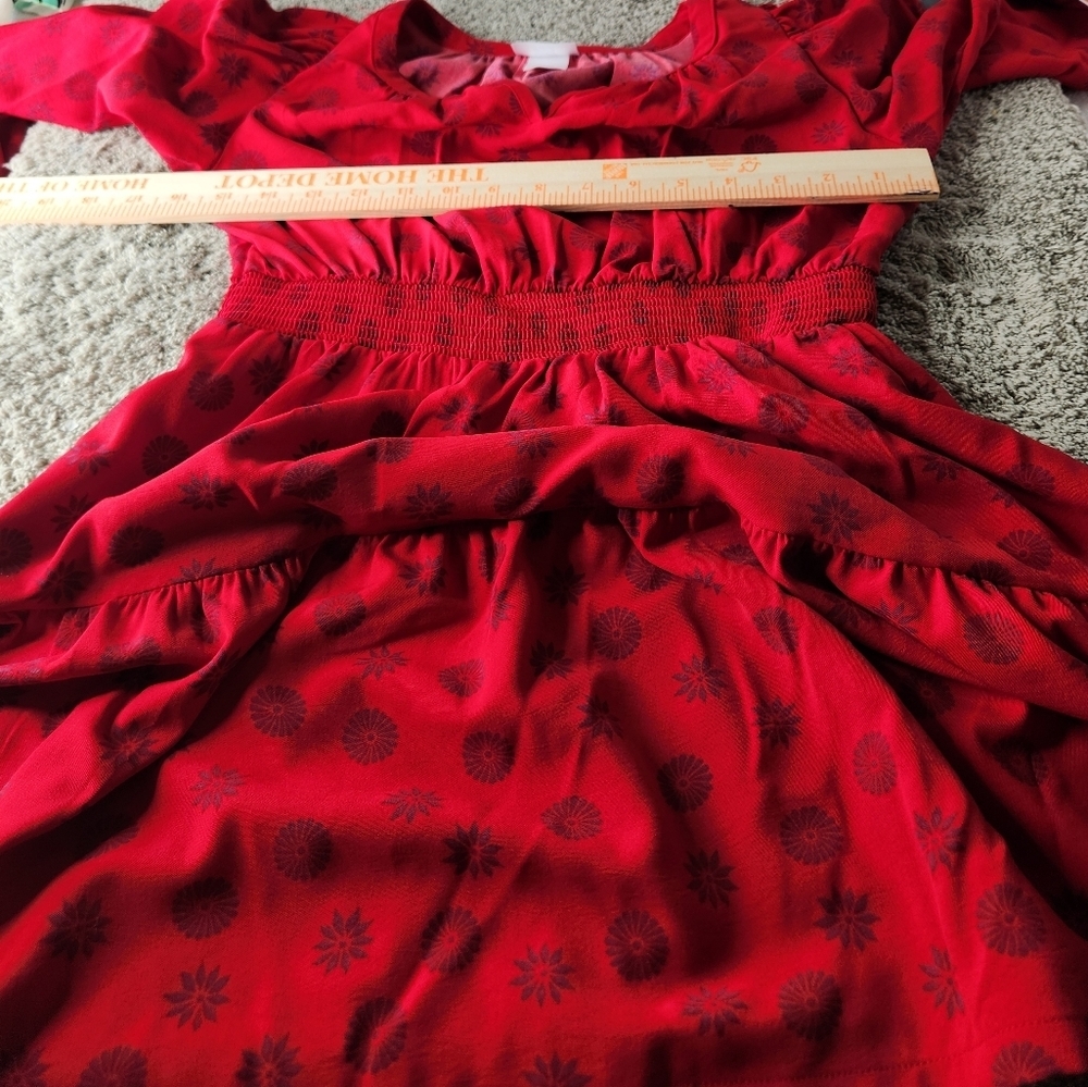 Latino Heritage Month Kids' Long Sleeve Girls' Dress - Red M - Picture 8 of 16